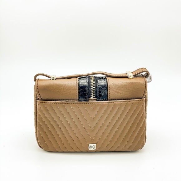 NWT HEIRLOOM Leather Crossbody Bag w/ Python Trim - Picture 3 of 6